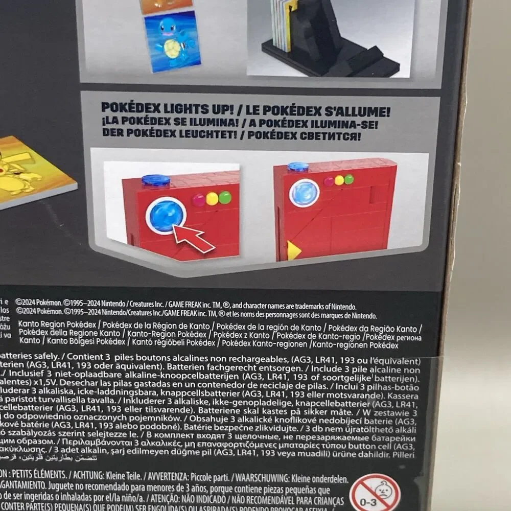 New! Mega Pokemon Kanto Region Pokedex Light Up Collector Building Set 322 Toy